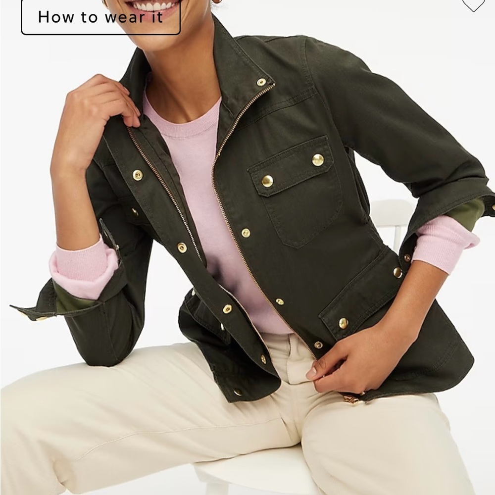 J. Crew resin coated twill field jacket